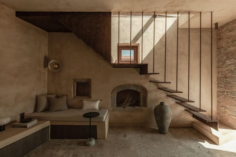 A serene stone retreat with timeless elegance.