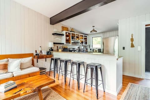 Our kitchen area with additional counter seating for four.