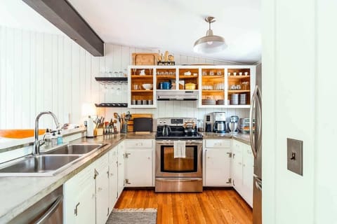 Our kitchen, fully stocked with everything you will need during your stay.