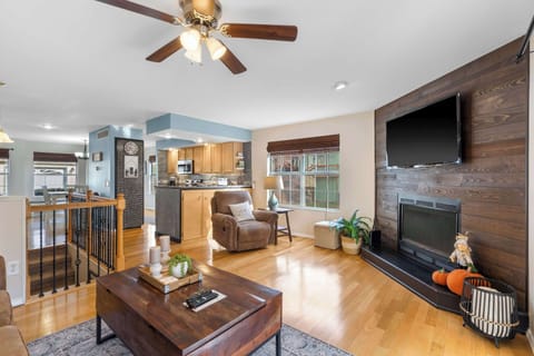 Curl up in the inviting living room & enjoy a movie night at home​