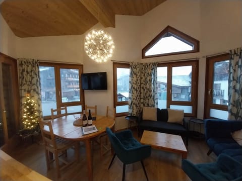 The living room ready for Xmas guests