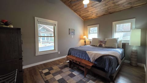 Bedroom Bliss, relax in a spacious retreat featuring a plush bed and delightful natural light!