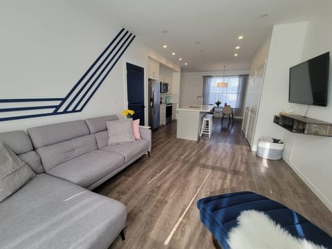 Open Concept Living Room, Dining room and Kitchen with Island