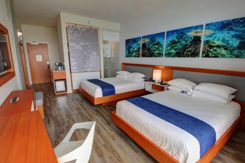 Two Queen Beds with spacious work desk