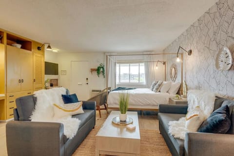 Relax in a queen bed, perfect for two.