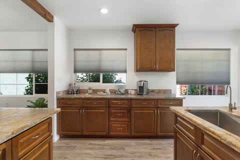 Huge kitchen with coffee bar and all the essentials.