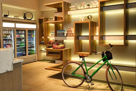 Grab quick snacks and drinks anytime from the lobby market.