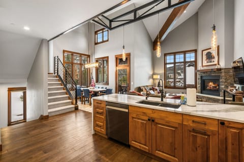 Modern Open-Concept Kitchen with Bar Seating for 4 (second floor)