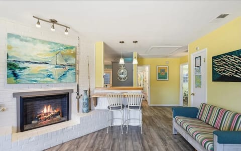 Living room with fire place
