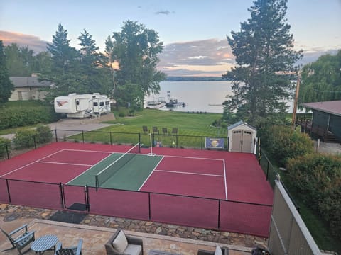 Our pickleball court is available daily and days stay light until 10:30 pm.