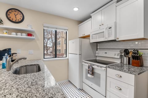 Full kitchen with everything you'll need for your short or long stay