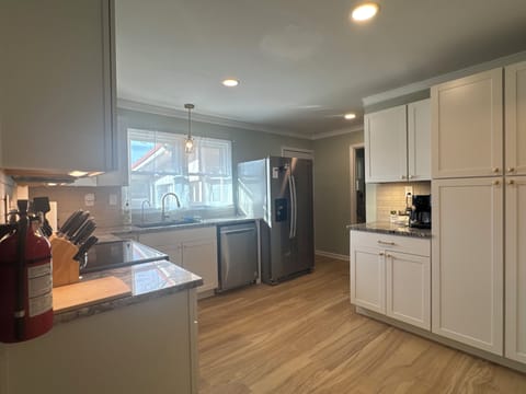 Plenty of cabinets for storing your items.