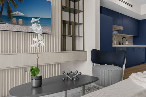 Large, smart TV in living area