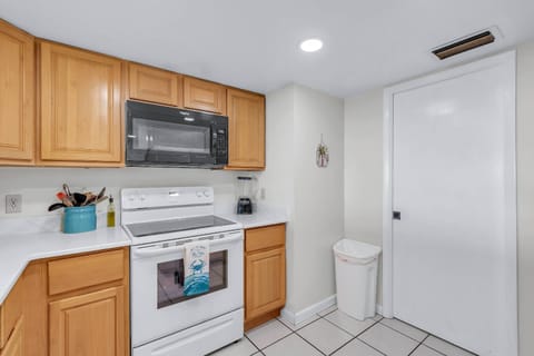 Plenty of cabinet space in the kitchen.