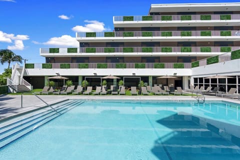 Start your day with laps in a spacious courtyard pool.