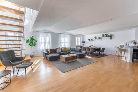 Bright living loft with sofa bed for two & plenty of space