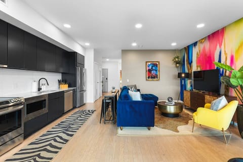 Bright and Spacious living with a sofa bed. HD TV with all the apps you could want.