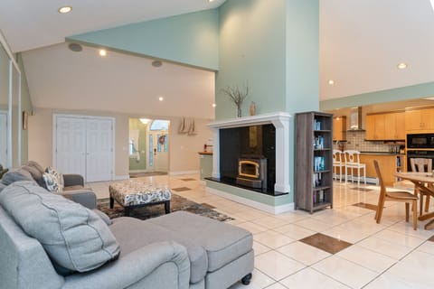Spacious upstairs living area(fireplace is not for guests use)main floor