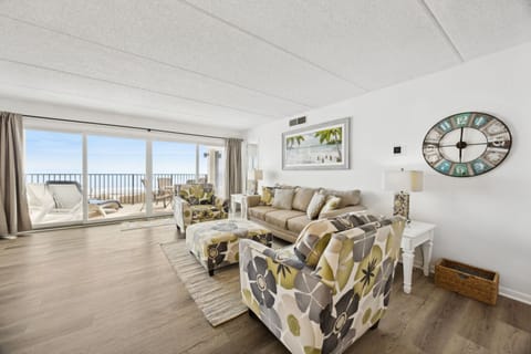 Living room with view of ocean