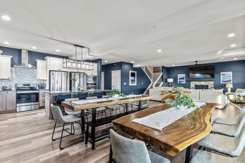 Huge open kitchen, dining space, and living room!