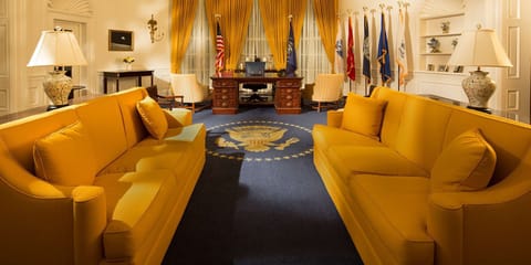 The Richard Nixon Presidential Library and Museum in Yorba Linda, CA is both a museum and burial site of the 37th U.S. president and his wife Pat. It features 22 multimedia spaces with interactive exhibits.
