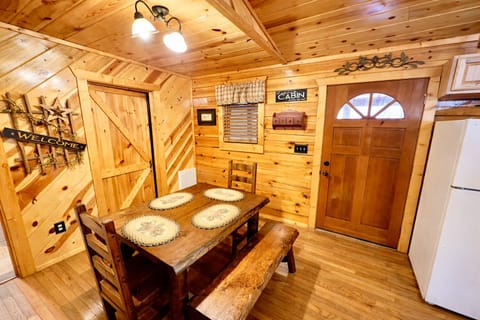 Rustic dining area perfect for cozy meals and morning coffee