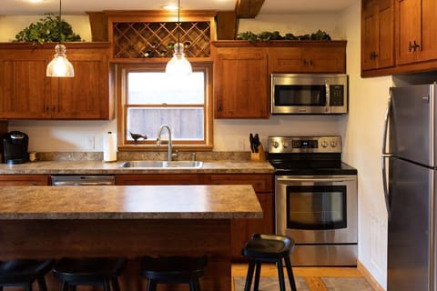 Kitchen with island seating for six