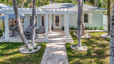 Manicured lawn and garden pathways in a serene setting