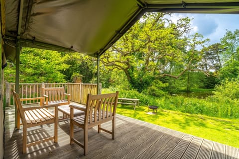 Private decking overlooking the lake