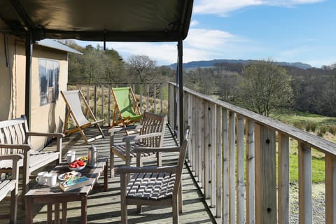 Each tent features a private deck with garden furniture