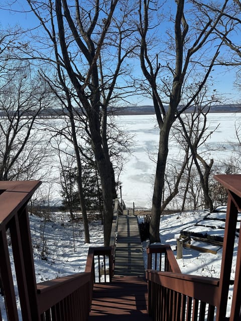 Stairs to the dock (dock removed in winter)