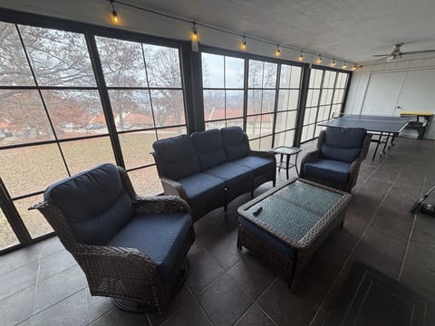 All Season Room. Patio furniture that looks into living room.