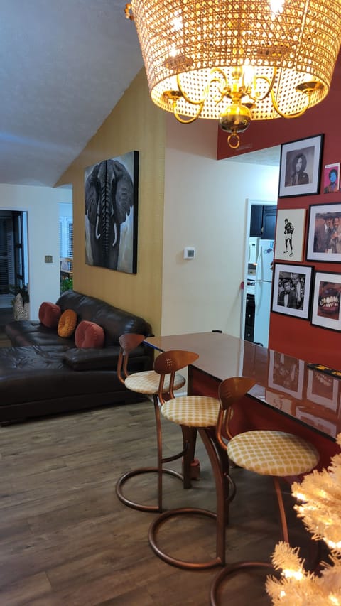 Lounge area with bar.