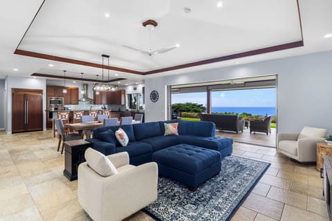 This spacious 4-bedroom, 4.5-bathroom home is perfect for families and groups seeking a peaceful retreat near the best beaches, snorkeling spots, dining, and attractions on the Big Island of Hawaii.