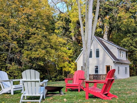 The half acre property offers a private space.