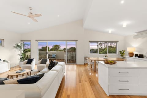 Open Plan Living looking out to beautiful coastal views in this elevated stylish property