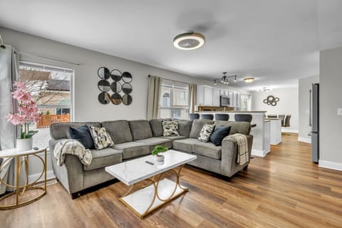 Modern yet cozy living room made for comfort and convenience