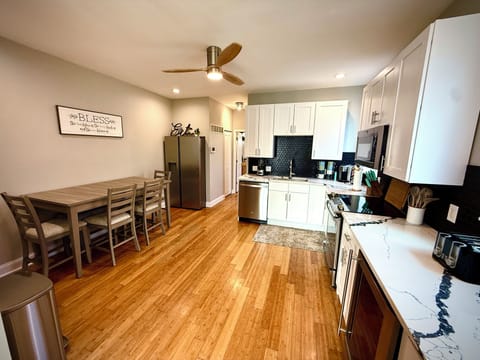 All major appliances including Kuerig, Airfryer, baking items, and a wine fridge