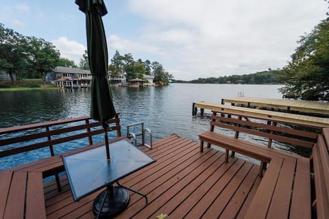 Dock belonging to this unit with swim ladder for easy access into lake 