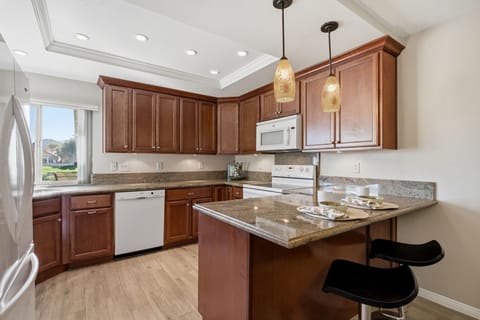 Sleek counters and all the essentials for home cooking