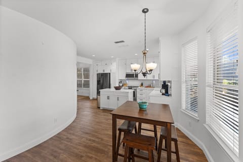 A bright, cozy corner perfect for morning coffee or casual bites.