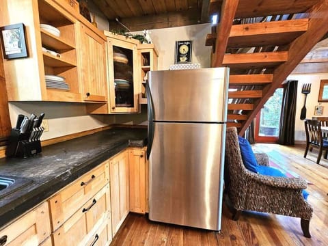 Standard size refrigerator and freezer.