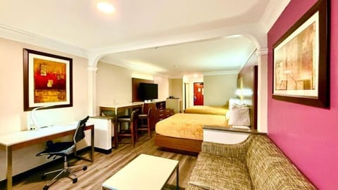 Get work done, then relax in the inviting sitting area.