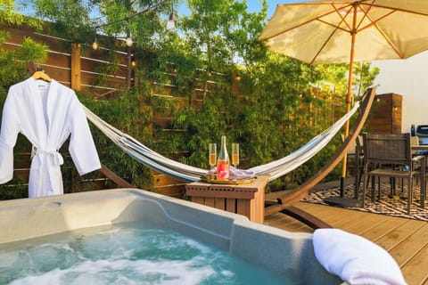Enjoy the hot tub outdoors