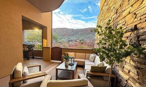 Newly decorated patio area with beautiful desert views
