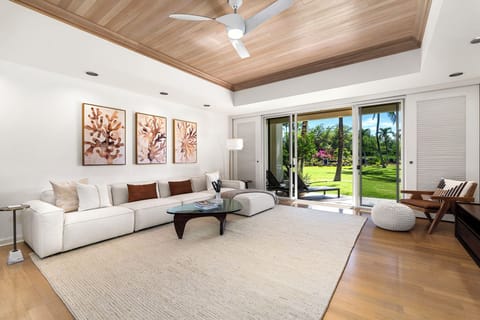 Welcome to The Islands at Mauna Lani D-3, a beautifully remodeled luxury two-bedroom, 2.5-bath villa offering the privacy and comfort of a single-family home