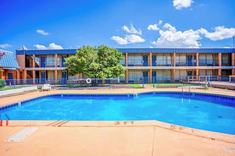 Cool off with refreshing laps in the bright outdoor pool.