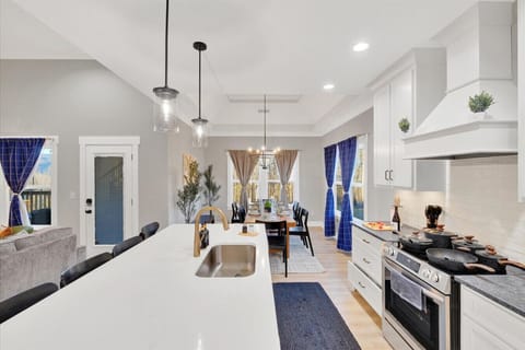 Spacious and fully stocked kitchen