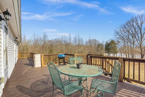 Spacious deck overlooking the water—great for morning coffee