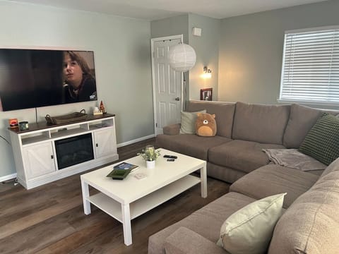 Huge living room with large screen